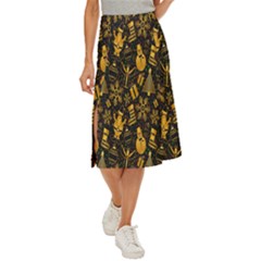 Christmas Gold Midi Panel Skirt by nateshop