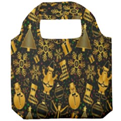 Christmas Gold Foldable Grocery Recycle Bag by nateshop