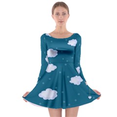 Clouds Long Sleeve Skater Dress by nateshop