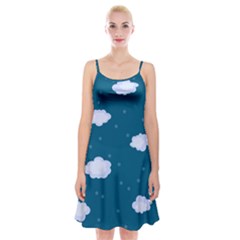 Clouds Spaghetti Strap Velvet Dress by nateshop