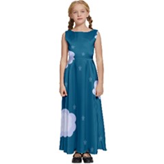 Clouds Kids  Satin Sleeveless Maxi Dress by nateshop