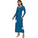 Clouds Long Sleeve Velour Longline Maxi Dress View2