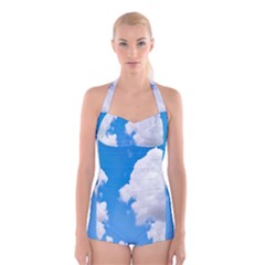 Cloudy Boyleg Halter Swimsuit  by nateshop