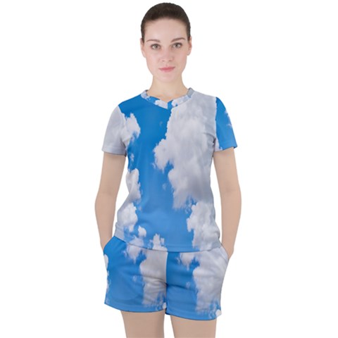 Cloudy Women s Tee And Shorts Set by nateshop