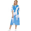 Cloudy Bow Sleeve Chiffon Midi Dress View1