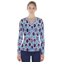 Cupcake V-Neck Long Sleeve Top