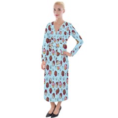 Cupcake Velvet Maxi Wrap Dress by nateshop