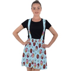 Cupcake Velvet Suspender Skater Skirt by nateshop