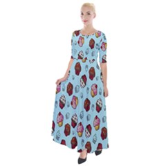 Cupcake Half Sleeves Maxi Dress by nateshop