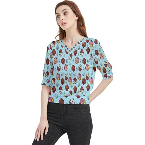 Cupcake Quarter Sleeve Blouse by nateshop