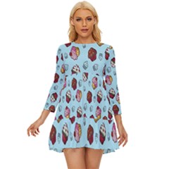 Cupcake Long Sleeve Babydoll Dress by nateshop