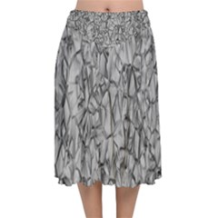 Comb Velvet Flared Midi Skirt by nateshop