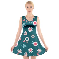 Cute V-neck Sleeveless Dress by nateshop