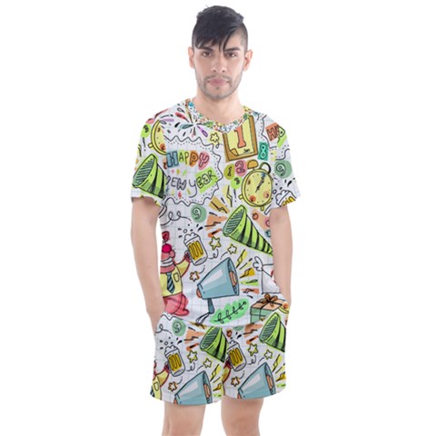 Doodle Men s Mesh Tee And Shorts Set by nateshop