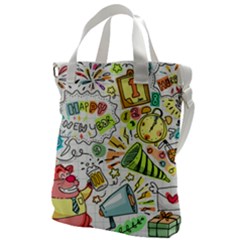 Doodle Canvas Messenger Bag by nateshop