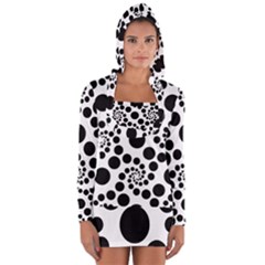 Dot Long Sleeve Hooded T-shirt by nateshop