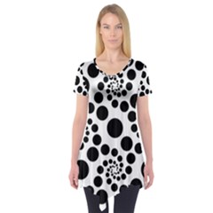 Dot Short Sleeve Tunic  by nateshop