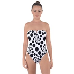 Dot Tie Back One Piece Swimsuit by nateshop