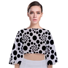 Dot Tie Back Butterfly Sleeve Chiffon Top by nateshop