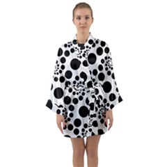 Dot Long Sleeve Satin Kimono by nateshop