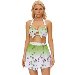 Effect Vintage Style Bikini Top And Skirt Set  by nateshop