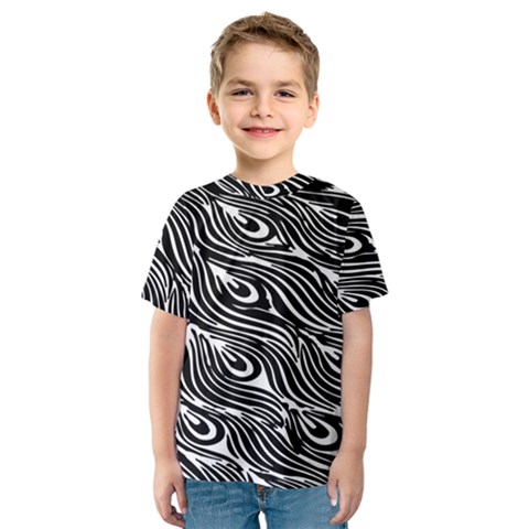 Animal-peacock,white Black Kids  Sport Mesh Tee by nateshop