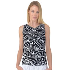 Animal-peacock,white Black Women s Basketball Tank Top by nateshop