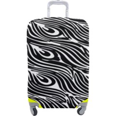 Animal-peacock,white Black Luggage Cover (large) by nateshop