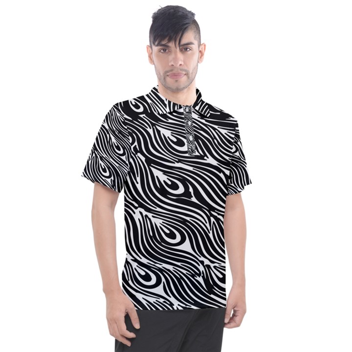 Animal-peacock,white Black Men s Polo Tee