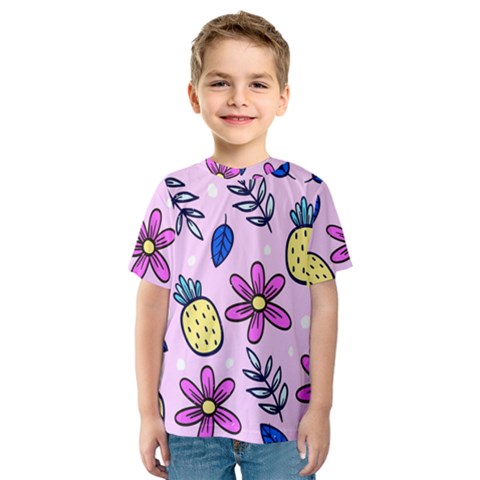 Flowers Purple Kids  Sport Mesh Tee by nateshop