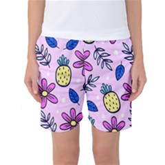 Flowers Purple Women s Basketball Shorts by nateshop