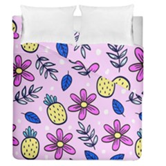 Flowers Purple Duvet Cover Double Side (queen Size) by nateshop