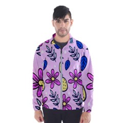 Flowers Purple Men s Windbreaker by nateshop