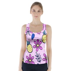 Flowers Purple Racer Back Sports Top by nateshop