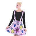 Flowers purple Suspender Skater Skirt View1