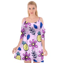 Flowers Purple Cutout Spaghetti Strap Chiffon Dress by nateshop