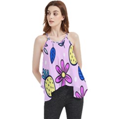 Flowers Purple Flowy Camisole Tank Top by nateshop