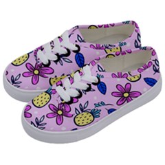 Flowers Purple Kids  Classic Low Top Sneakers by nateshop