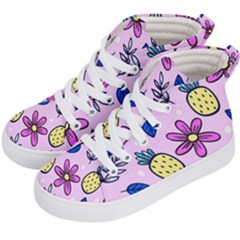 Flowers Purple Kids  Hi-top Skate Sneakers by nateshop