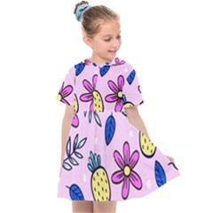 Flowers Purple Kids  Sailor Dress by nateshop