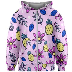 Flowers Purple Kids  Zipper Hoodie Without Drawstring by nateshop