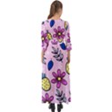 Flowers purple Button Up Maxi Dress View2