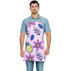 Flowers Purple Kitchen Apron by nateshop