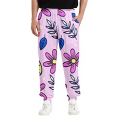 Flowers Purple Men s Elastic Waist Pants by nateshop