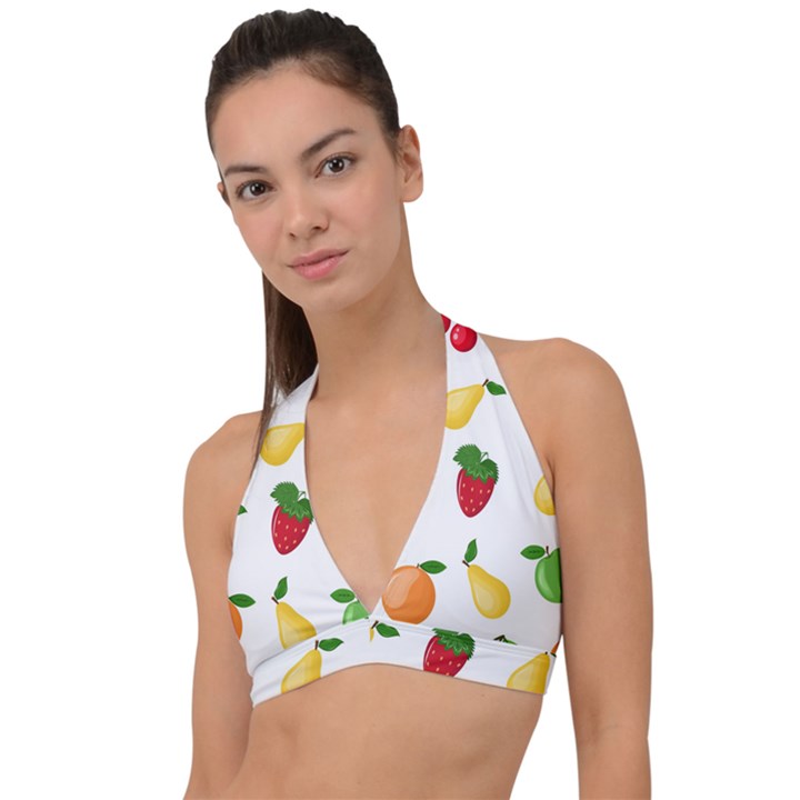 Fruits Halter Plunge Bikini Top