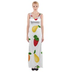 Fruits Thigh Split Maxi Dress by nateshop