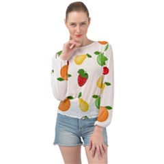 Fruits Banded Bottom Chiffon Top