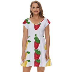 Fruits Short Sleeve Tiered Mini Dress by nateshop