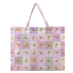 Giraffe Zipper Large Tote Bag by nateshop