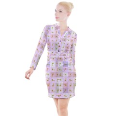 Giraffe Button Long Sleeve Dress by nateshop